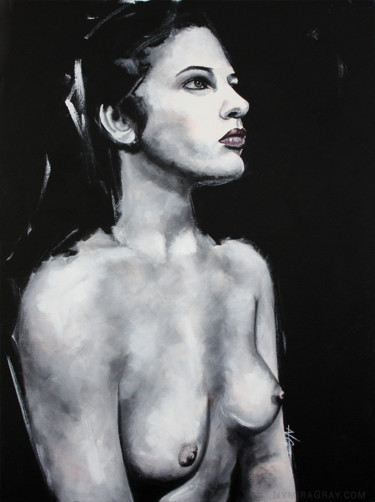 Painting titled "#1 (FIGURE SERIES #…" by Nymira Gray, Original Artwork, Acrylic Mounted on Wood Stretcher frame