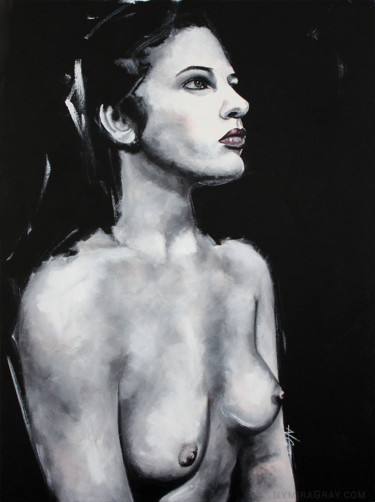 Malerei mit dem Titel "#1 (FIGURE SERIES #…" von Nymira Gray, Original-Kunstwerk, Acryl Auf Keilrahmen aus Holz montiert