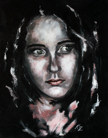 Peinture intitulée "Rochelle (PORTRAIT…" par Nymira Gray, Œuvre d'art originale, Acrylique