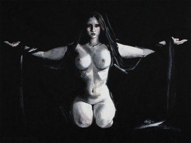 Painting titled "#3 (FIGURE SERIES #…" by Nymira Gray, Original Artwork, Acrylic Mounted on Wood Stretcher frame