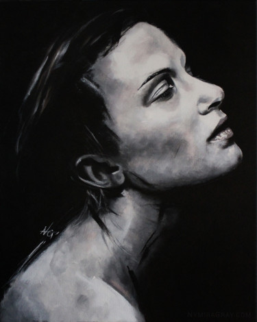Painting titled "Isolde (PORTRAIT SE…" by Nymira Gray, Original Artwork, Acrylic Mounted on Wood Stretcher frame