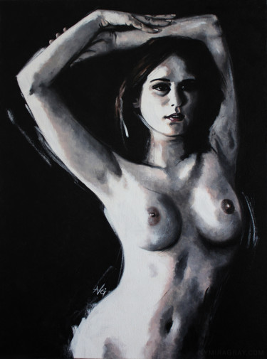 Painting titled "#2 (FIGURE SERIES #…" by Nymira Gray, Original Artwork, Acrylic Mounted on Wood Stretcher frame