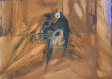 Painting titled "Oiseau 2 occi par l…" by Nyna Loupiac, Original Artwork, Oil