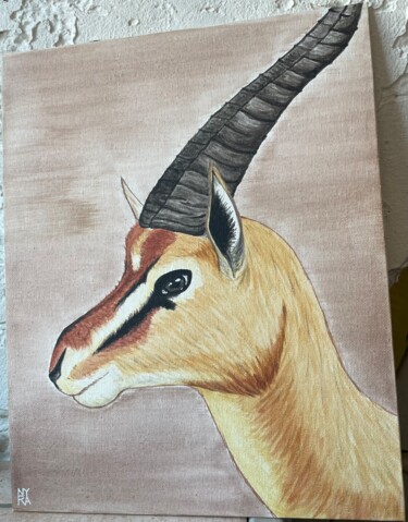 Painting titled "Gazelle" by Nyra Lowe, Original Artwork, Acrylic