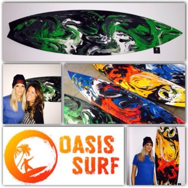 Peinture intitulée "Wave sur surf. O-ar…" par O-Artiste, Œuvre d'art originale