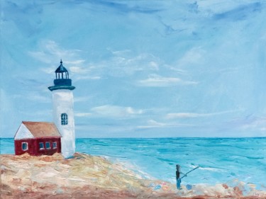 Pittura intitolato "Lighthouse Painting…" da Olga Chernetsova, Opera d'arte originale, Olio