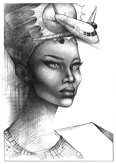 Drawing titled "Mental journeys" by O-Hido Sonia Art, Original Artwork, Graphite