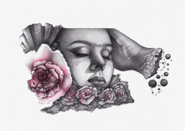 Drawing titled "Sveet sleep" by O-Hido Sonia Art, Original Artwork, Pencil