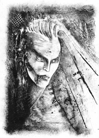 Desenho intitulada "Vampiro" por O-Hido Sonia Art, Obras de arte originais, Tinta