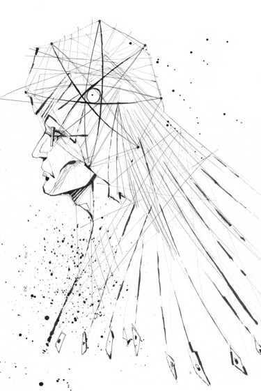 Desenho intitulada "Dna" por O-Hido Sonia Art, Obras de arte originais, Tinta
