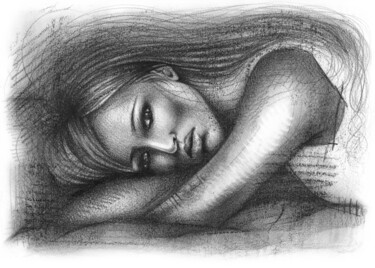 Disegno intitolato "Depression" da O-Hido Sonia Art, Opera d'arte originale, Matita