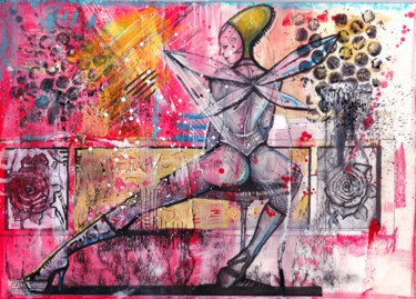 Pittura intitolato "Chaos" da O-Hido Sonia Art, Opera d'arte originale, Grafite