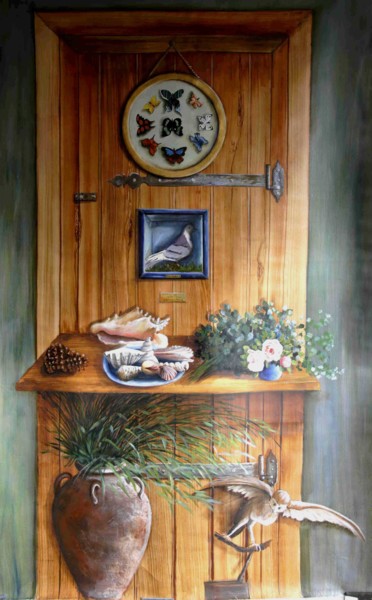 Malerei mit dem Titel "le cabinet de curio…" von Odile Jacenko, Original-Kunstwerk, Öl