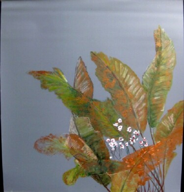 Painting titled "Les grandes feuilles" by Odile Jacenko, Original Artwork, Acrylic Mounted on Other rigid panel