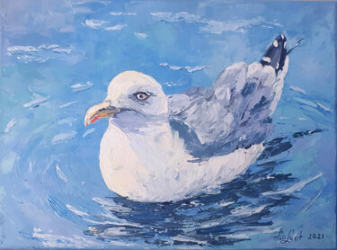 Painting titled "Seagull" by O. Motik, Original Artwork, Oil