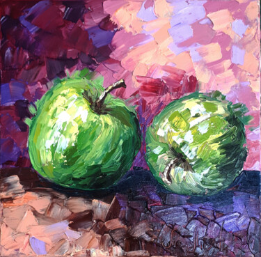 Картина под названием "Green Apples" - O. Motik, Подлинное произведение искусства, Масло