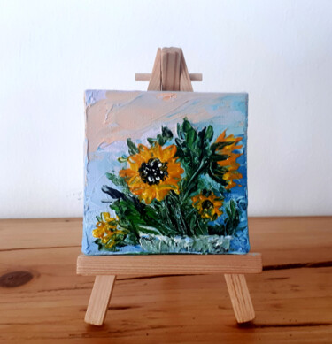 Painting titled "Sunflowers" by O. Motik, Original Artwork, Oil