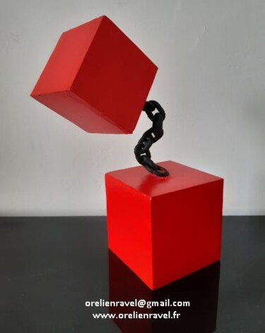 Sculpture titled "Le Problème de Délos" by O Ravel, Original Artwork, Metals