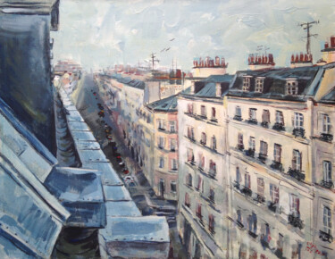 Painting titled "The Roofs of Paris" by Olga Sto, Original Artwork, Acrylic