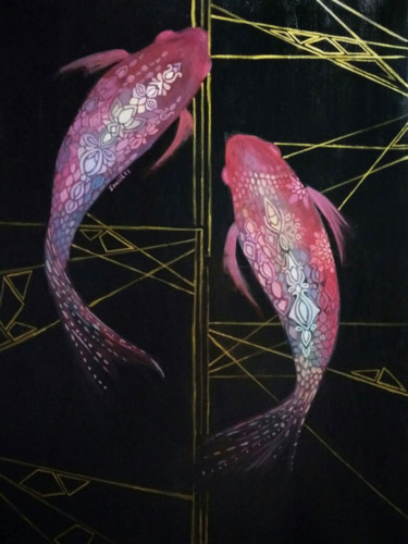 "Fish" başlıklı Tablo Olga tarafından, Orijinal sanat, Petrol