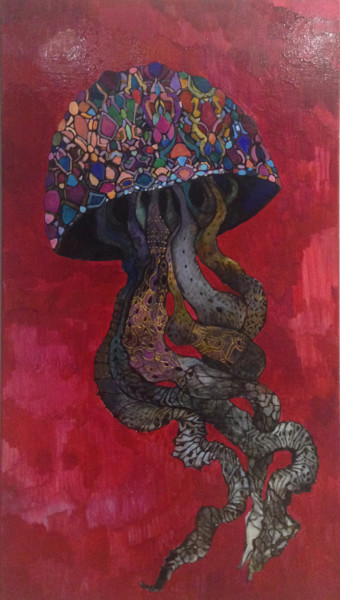 Картина под названием "precious-jellyfish.…" - Olga, Подлинное произведение искусства, Масло