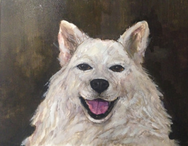 Painting titled "Dog Herda" by Olga, Original Artwork, Oil