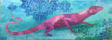 Painting titled "lizard" by Olga, Original Artwork, Oil