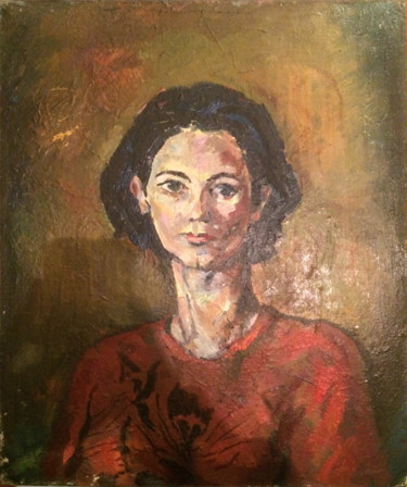 Painting titled "автопортрет" by Olga, Original Artwork, Oil