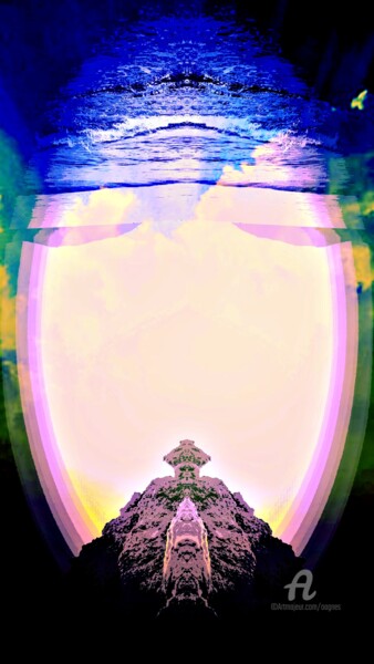 Grafika cyfrowa / sztuka generowana cyfrowo zatytułowany „" Blue sanctuary "” autorstwa Grafi, Oryginalna praca, Fotografia…
