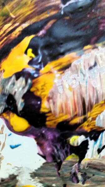 Peinture intitulée "YELLOW CAVE" par Grafi, Œuvre d'art originale, Acrylique