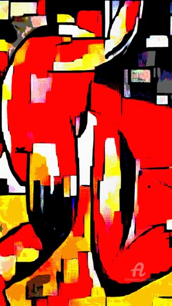 Digitale Kunst mit dem Titel "RED MAN" von Grafi, Original-Kunstwerk