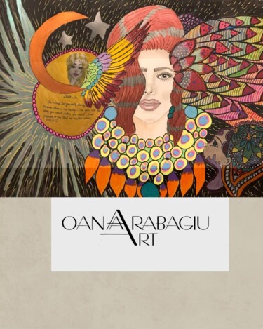 Collagen mit dem Titel "Letter to Myself" von Oana Arabagiu, Original-Kunstwerk, Collagen