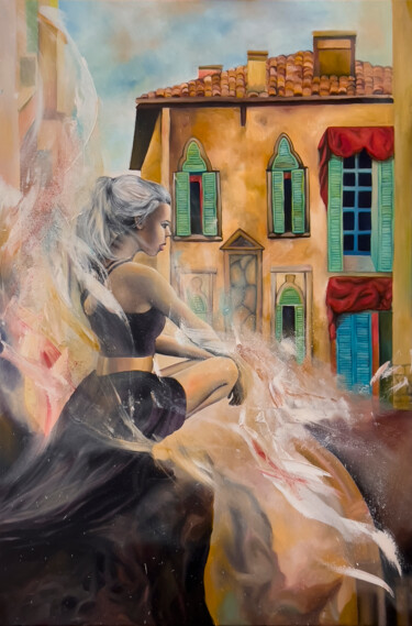 Painting titled "I saw the coming of…" by Oana Rinaldi, Original Artwork, Oil
