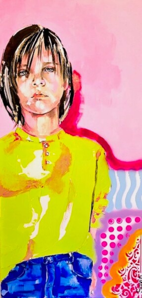 Картина под названием "Boy II" - Oana Savin, Подлинное произведение искусства, Акрил Установлен на Деревянная рама для носил…