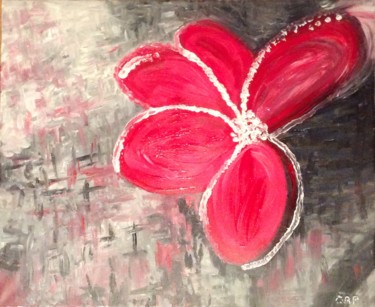 Peinture intitulée "une fleur isolée" par Oap, Œuvre d'art originale, Acrylique