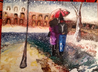 Painting titled "Une balade sous la…" by Oap, Original Artwork