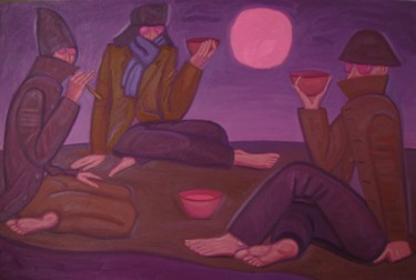 Картина под названием "Иван-чай" - Артём Овчинников, Подлинное произведение искусства, Масло