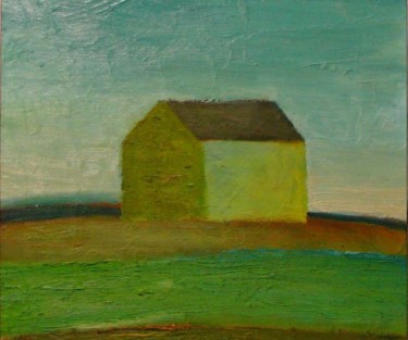 Peinture intitulée "Зелёный дом" par Artiom Ovchinnikov, Œuvre d'art originale, Huile