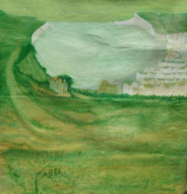 Painting titled "Les falaises d'Etre…" by Obba, Original Artwork, Oil