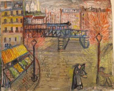 Peinture intitulée "Montmartre Paris _O…" par Obba, Œuvre d'art originale