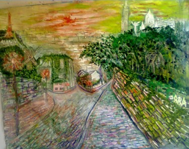 Peinture intitulée "La Maison rose - Le…" par Obba, Œuvre d'art originale