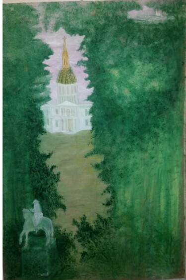 Картина под названием "Les Invalides Paris…" - Obba, Подлинное произведение искусства, Масло