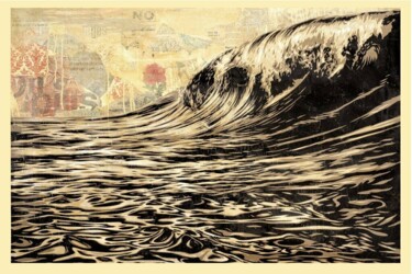 印花与版画 标题为“dark wave” 由Shepard Fairey (Obey), 原创艺术品, 光刻技术