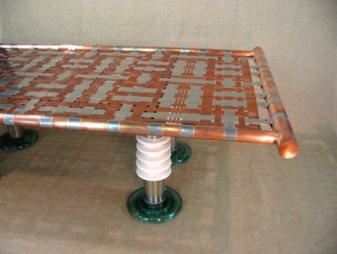 Design intitulée "table basse metal t…" par Jacques Menu, Œuvre d'art originale