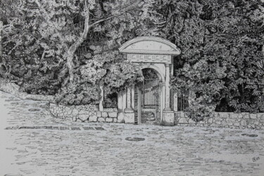 Dessin intitulée "Somewhere in Yalta…" par Spartak Chernyshov, Œuvre d'art originale, Encre