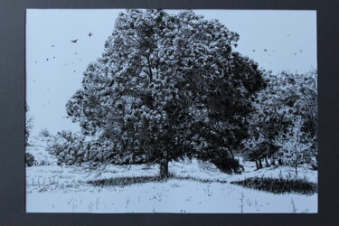 Desenho intitulada "A Tree" por Spartak Chernyshov, Obras de arte originais, Tinta