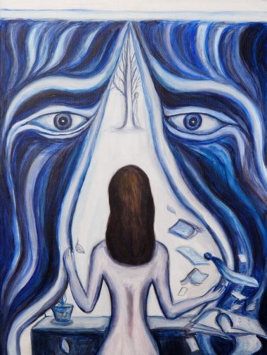 Painting titled "Voyeurism" by Svetlana Kovaleva, Original Artwork