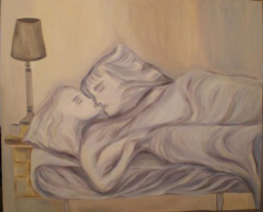 Painting titled "Pillows making love" by Svetlana Kovaleva, Original Artwork