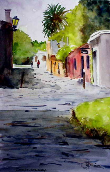 Painting titled "Calle de los Suspir…" by Orlando Buccino, Original Artwork