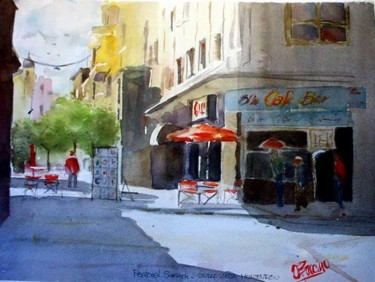 Painting titled "Ciudad Vieja Montev…" by Orlando Buccino, Original Artwork